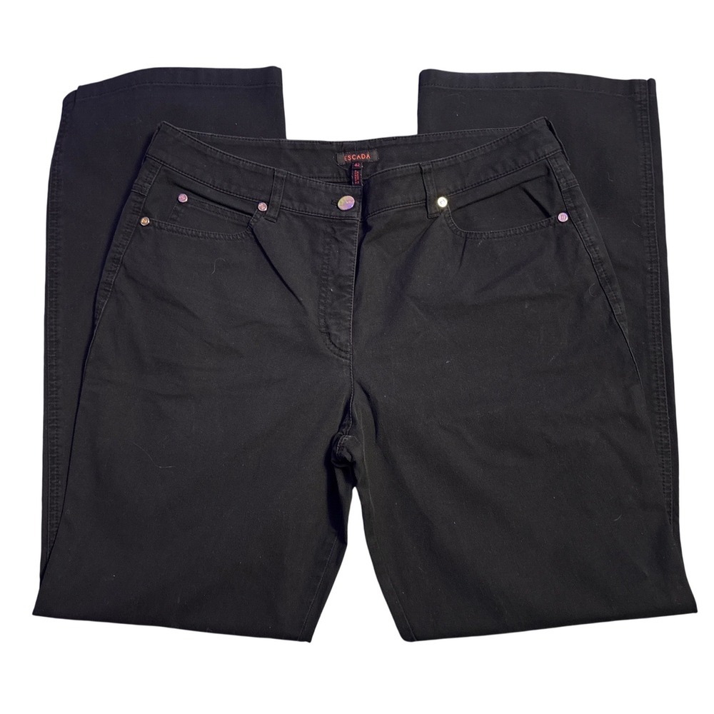 Escada Women's Black Bootcut Stretch Pants European Size 42 US 12